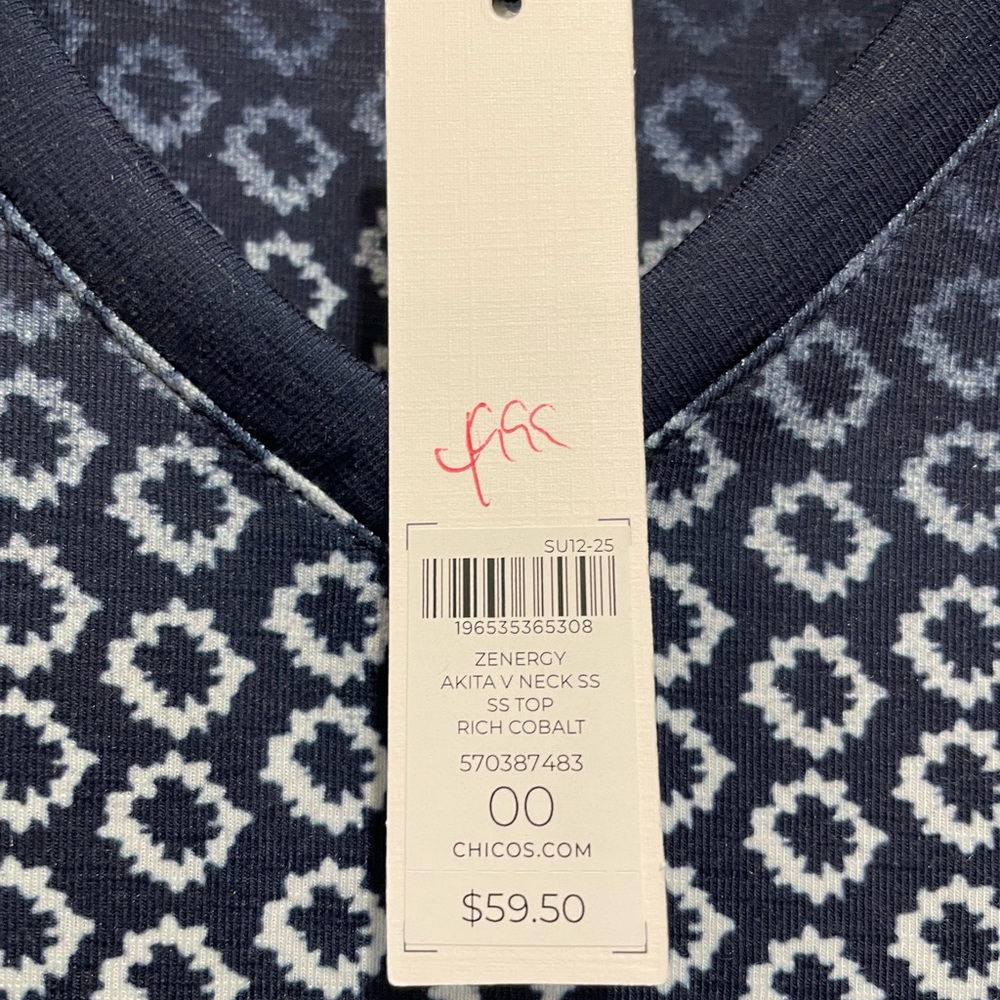 Chico's Navy and Blue Zenergy Top - Picture 3 of 3